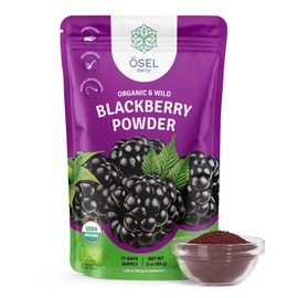 ÖSEL BERRY Organic Blackberry Powder 3oz USDA Certified - No Sugar Added Freeze Dried Blackberries Organic Ideal for Smoothies Breakfast & Baking, No Fillers or Additives