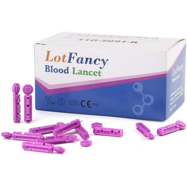 LotFancy Lancets for Diabetes Testing, 30 Gauge, 300 Twist Top Lancets for Glucose Blood Testing, Sterile, Disposable