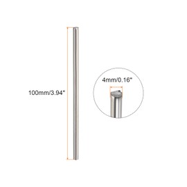 Rebower 304 Edelstahl Massiver Rundstab, [für Durchschläge Verschiedene Wellen DIY Bastelmodell Flugzeug Modellschiff Modellautos] - 4mmx100mm / Silberton / 20 Stück