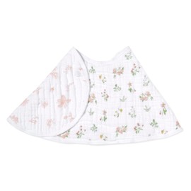 aden + anais Essentials Baby burpy Baby bib, 100% Cotton Muslin, Soft Absorbent 4 Layers, Multi-use Burp Cloth and bib, 22.5” x 11”, Single, Country Floral