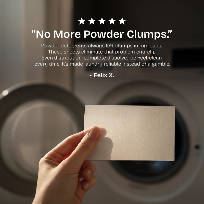 QLEAN Laundry Detergent Sheets – Travel-Friendly, HE & Standard Washer