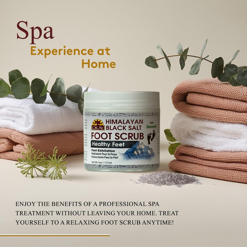 OKAY Pure Naturals Black Salt Foot Scrub 6oz