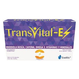 TransVital E, Rhodiola Rosea, Cafeína, Omega 3 (DHA + EPA) y 17 vitaminas y minerales