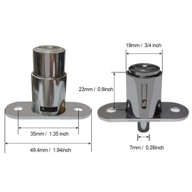 VictorsHome Push Plunger Lock 19x23mm Cylinder Head Chrome Plated Zinc Alloy Keyed Alike 2pcs