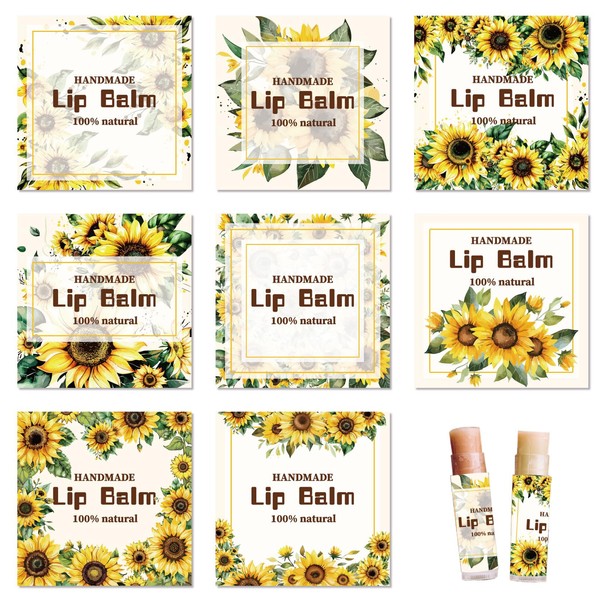 CRASPIRE 80Pcs 8 Styles Lip Balm Sticker Self-Adhesive Homemade Lip