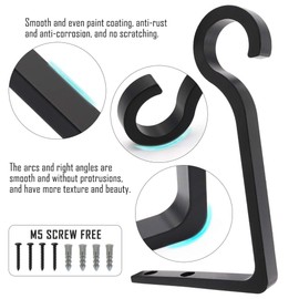 QIEGL QIEGL Hanging Plant Bracket 6inch Metal Plant Hook Shepherds Hook Decorative Wall Plant Hanger for Hanging Lanterns, Bird Feeder, Flower Basket, Home Decor Indoor & Outdoor 2 Pack (Black)