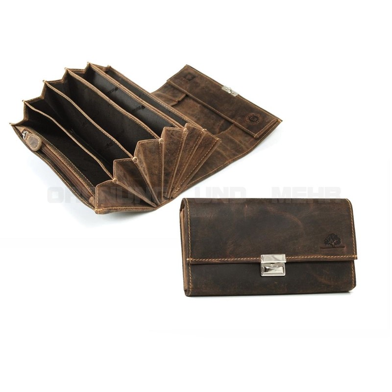 Greenburry Waiter's Wallet Set Leather Brown Antique Waiter's Set Wallet