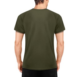 3rd hill Mens Swimming Shirts Short Sleeve UPF 50 Quick Dry Sun Protection Rash Guard Shirts for Fishing Running Army Green M