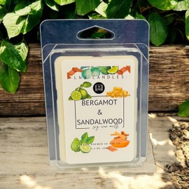 3 PACK Bergamot Sandalwood Wax Melt Made In USA Fragrance Melts Tarts Luxury Premium Soy 3 2.4 ox Clean Ingredients Essential Oils Hand Poured Cubes Long Lasting Strong Scent