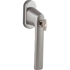 HOPPE VarioFit VK Lockable Window Handle 7 x 32-42 mm Lockable Window Handle with Key Aluminium Stainless Steel Effect Matt Brushed
