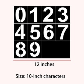 1 Set Large Number Stencils 0-9 Digital Painting Templates 10inch Reusable Number Stencil Set for DIY Graffiti Painting