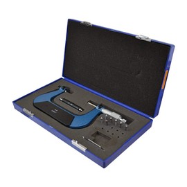 DBM IMPORTS 3-4" Range Screw Thread Micrometer Kit with 4 Anvils 0.001'' Grad .00020"/0.005mm Accuracy
