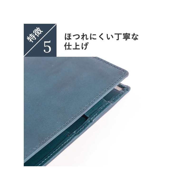 Boosters Minervaliscio Passport Case, Bi-fold, Leather, Genuine Leather, Men's, 5.5