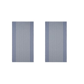 High Quality Pit Towels, Half-Linen Pit Cloth, 50 x 100 cm, Chequered, Various Designs, Tea Towels, Kitchen Towels, Dry Towels, Tea Towels, 51% Linen, 49% Cotton (2 Grey/Blue)