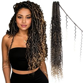 Faux Locs with Curly Ends Soft Goddess Locs Crochet Hair 30 Inch T27