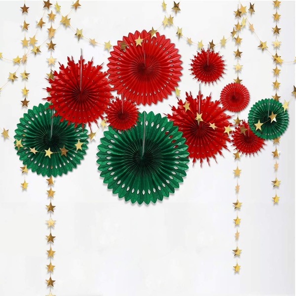 Decor365 Red Green Christmas Party Decoration Kit Hanging Decor Tissue