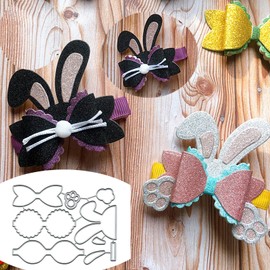 Rabbit Ear Bow Bowtie Metal Die Cuts for Card Making,Flower Kids Hair Bow Clip Card Cutting Dies Cut Stencils DIY Scrapbooking Album Decorative Embossing Paper Card Embossing Craft