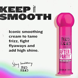 Bed Head by TIGI | After Party Smoothing Hair Cream | Professional Anti Frizz Hair Products To Leave Hair Silky And Shiny | For Frizzy, Dull or Coarse Hair | 100ml