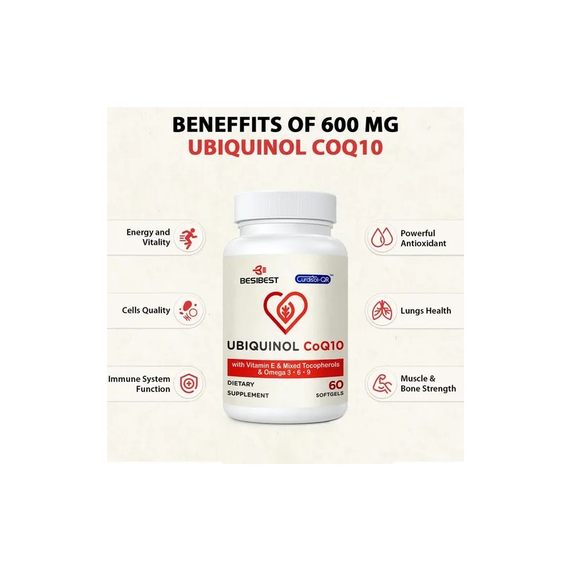 Besibest Ubiquinol Coq10 600 Mg Softgels Omega 3-6-9