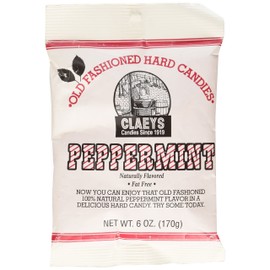 Claey's, Old Fashioned Hard Candy Peppermint, 6 Ounce Bag