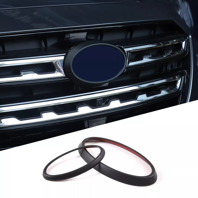 car-attention Matte Black Front/Rear Emblem Badge Logo cover trim For