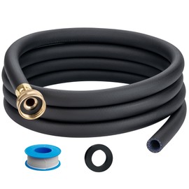 ZY-hosetube 5FT Dehumidifier Drain Hose with 3/4” FHT Brass Rustproof Connector, Versatile Drain Hose Perfectly Compatible with most Dehumidifiers and 3/4” external thread outlet, No Leak (Black, 5FT)