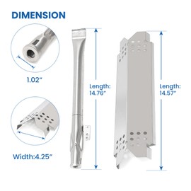 ZCLYUYA Grill Replacement Parts for Nexgrill 4 Burner 720-0888N, 720-0830H, 720-0783E, 720-0864M, 720-0888, 720-0830H, Heat Plate & Igniter & Burner Replacement for Nexgrill Gas Grill