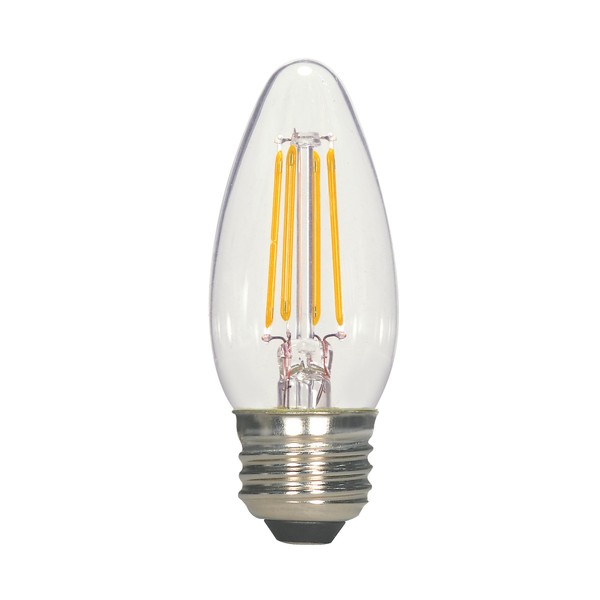 Satco S9567 Medium Bulb in Light Finish, 3.50 inches, 250Lm/Meduim Base, Decorative Torpedo C11-Shape
