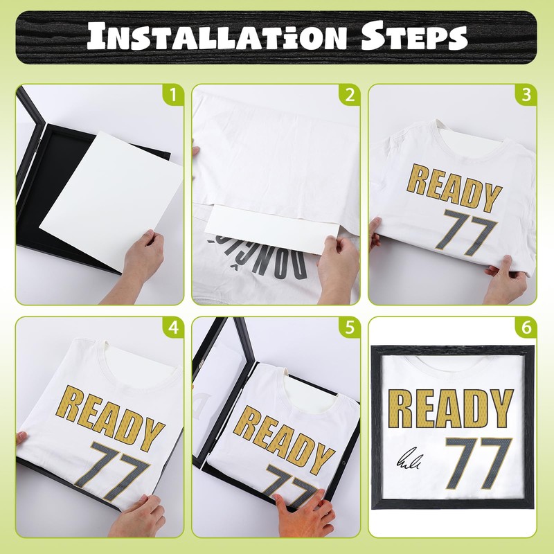 3 Pack T Shirt Display Frame, 13" x 13" Black