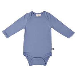 KYTE BABY Unisex Long Sleeve Bodysuit, Rayon Made From Bamboo (0-3 Months, Slate)