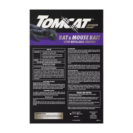 Tomcat Advanced Brand Rat & Mouse Bait with Refillable Station, Indoor and Outdoor Use, 1 Station and 12 Bait Block Refills
