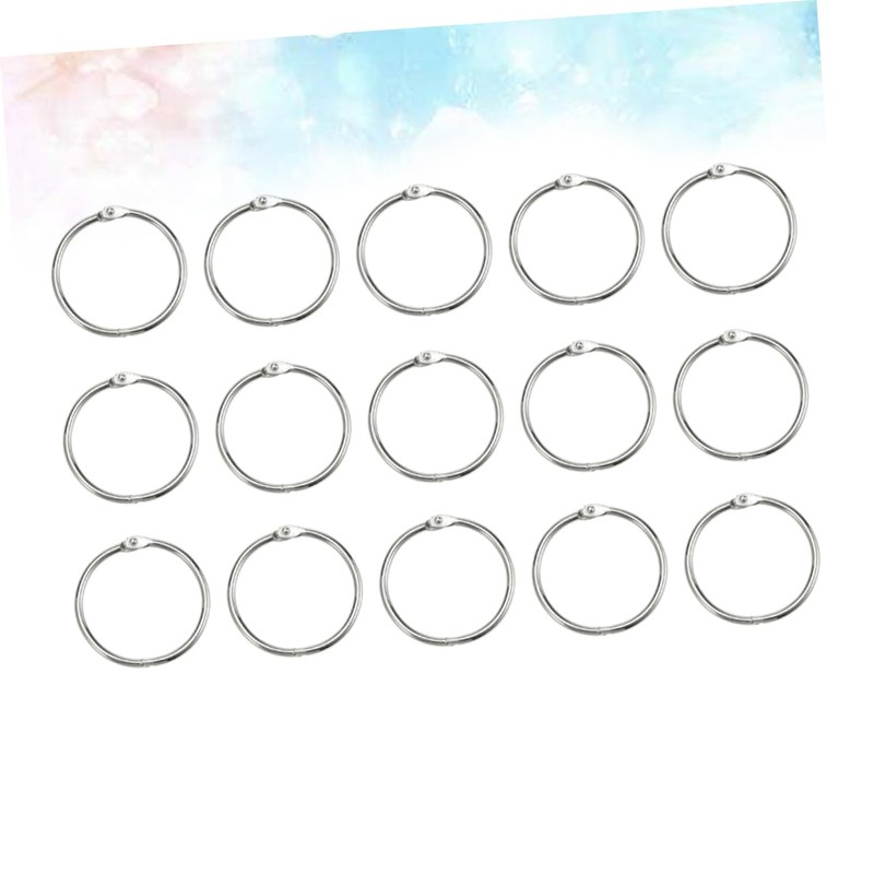LALAFINA 100pcs Loose-Leaf Binding Rings DIY Connective Hoops for Albums