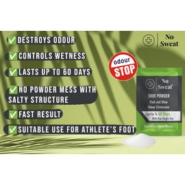 No Sweat Foot And Shoe Odour Eliminator - Lasts Up To 60 Days With One Single Use - Suitable Care For Athlete's Foot- Neutralise Bad Odours-1 Box X10 Sachets