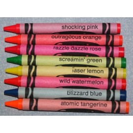 Crayola New Vintage Hot Fluorescent Crayola Crayons Unused 8 Count Box Binney Smith 1990