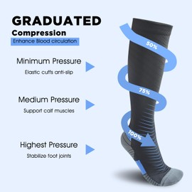 Begrily Compression Socks for Men & Women 20-30mmHg Circulation Knee High Sock for Running Cycling Athletic Training