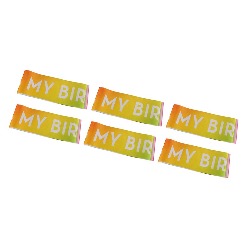 6 Pcs Birthday Sash Reusable Soft Comfortable Colorful Satin Birthday