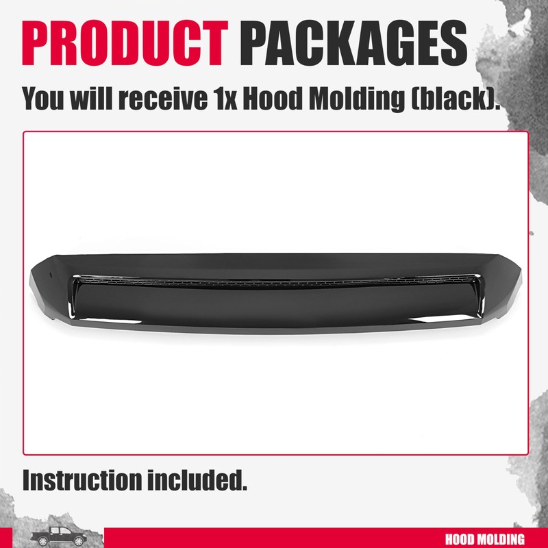 Kojem Hood Scoop Bulge Molding Compatible with 2014-2021 Toyota Tundra