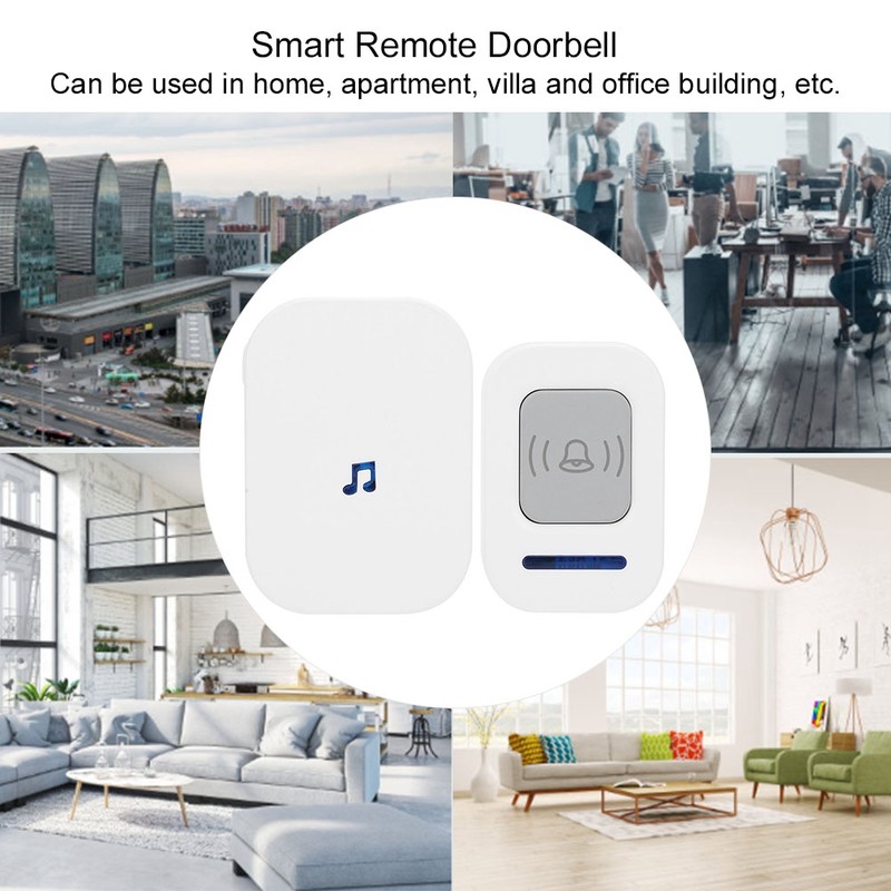 Wireless Smart Doorbell Remote 918.6ft Range Waterproof Door Chimes