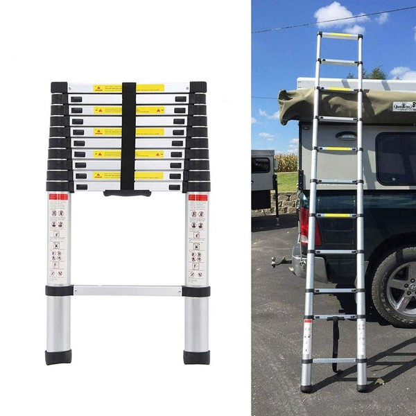 10.5 Feet Aluminum Telescoping Telescopic Extension Ladder 330 Pound Capacity,
