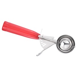 PATIKIL Ice Cream Spoon with Trigger 1.3oz Stainless Steel Scoop for Cookie Dough, Cupcake Dough, Baking, Red