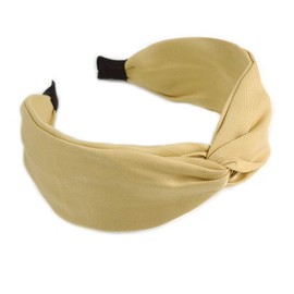 Pastel Yellow Sateen Fabric Wide Chunky Flex HeadBand/Head Band