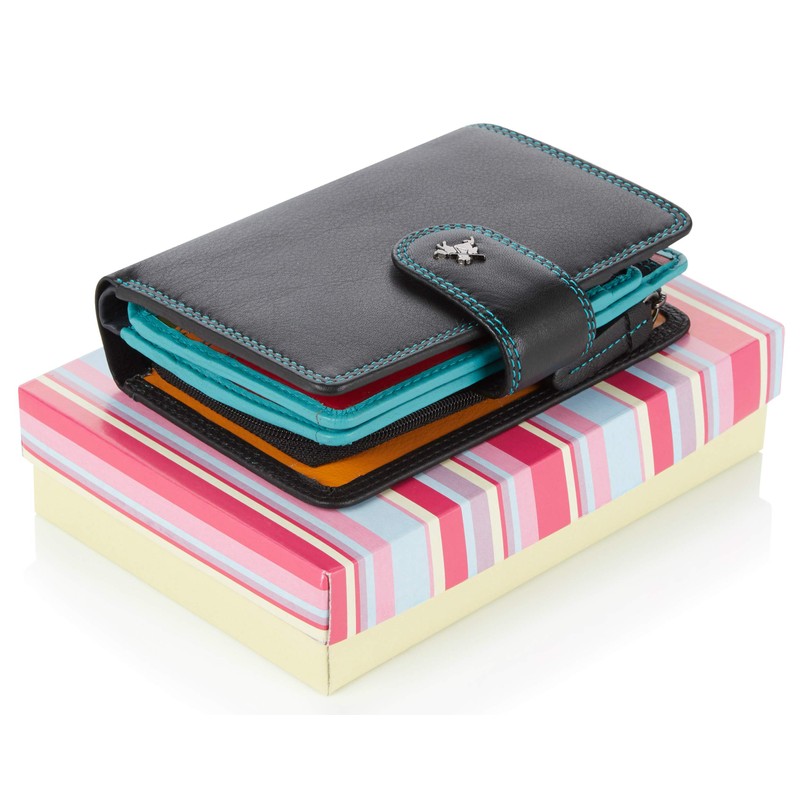 Visconti Leather Twofold Ladies Rainbow Multi Coloured Purse (RB51), Rfid