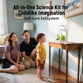 AQUASMITH 2-Gallon All-in-One Fish Tank – Silent Pump, 3-Stage Filtration & Easy Water Change, Perfect Self-Care Betta Aquarium Kit for Kids & Beginners (White