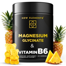 Magnesium Glycinate Gummies 500mg with Vitamin B6 100mg for Adults and Kids - High Absorption | Non-GMO | No Gluten | Stress Relief | Sleep & Relaxation | Muscle & Heart Support | Natural & Vegan