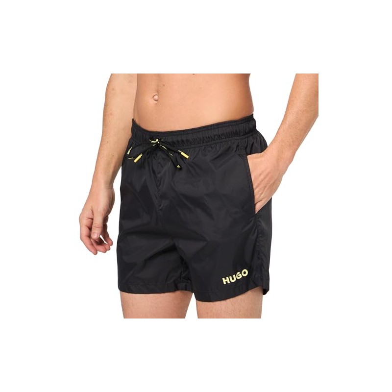 HUGO Pop Logo Swim Trunks, Black Olive, L