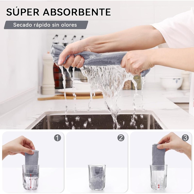 UOUOU Rollo de Toallas de Microfibra, Paquete de 50, Rollo