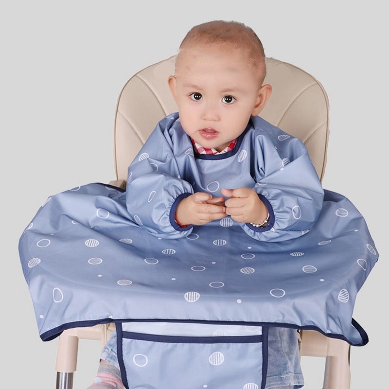 Coverall Baby Feeding Bibs Cute Pattern Smooth Surface Comfortable Dining