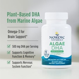 Nordic Naturals DHA de Algas Schizochytrium 500 mg 60 Cápsulas Veganas
