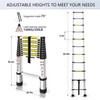 GXYWADY 10.5FT Telescoping Ladder Aluminum Extendable Telescopic Ladder Extendable Compact