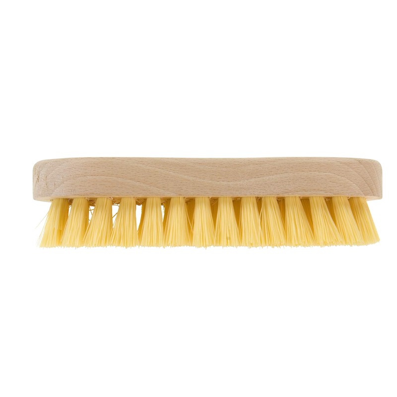 Elliott Wooden Scrubbing Brush with Curved Grip Handle, Durable Hard